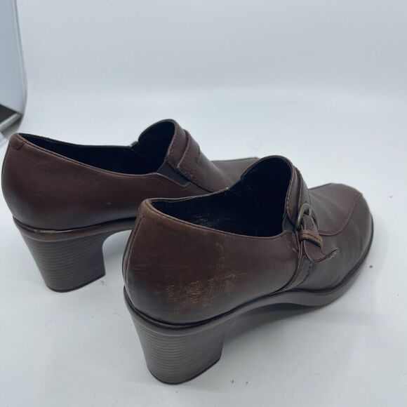 Dansko Norah Heeled Comfort Loafers Brown Leather 38 - Picture 5 of 7